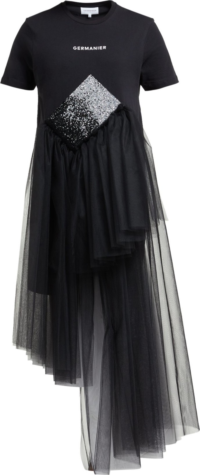 Germanier Tulle and crystal-embellished T-shirt dress