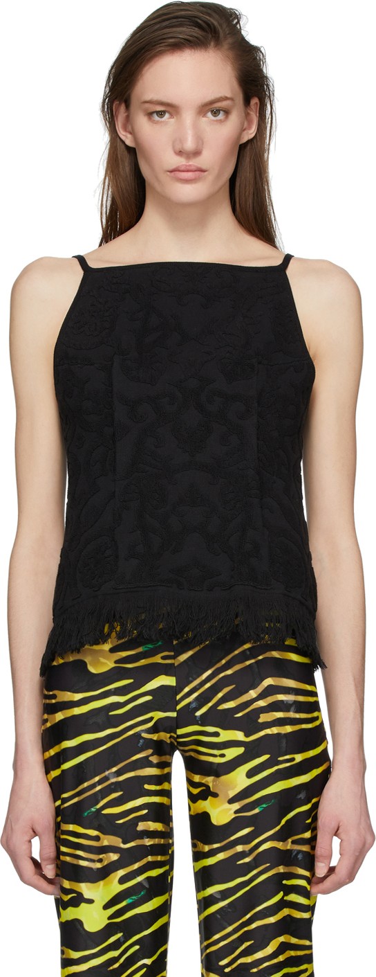 Marine Serre Black Regenerated Towel Tank Top