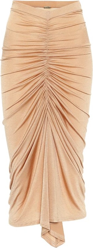 DODO BAR OR Ruched high-rise midi skirt