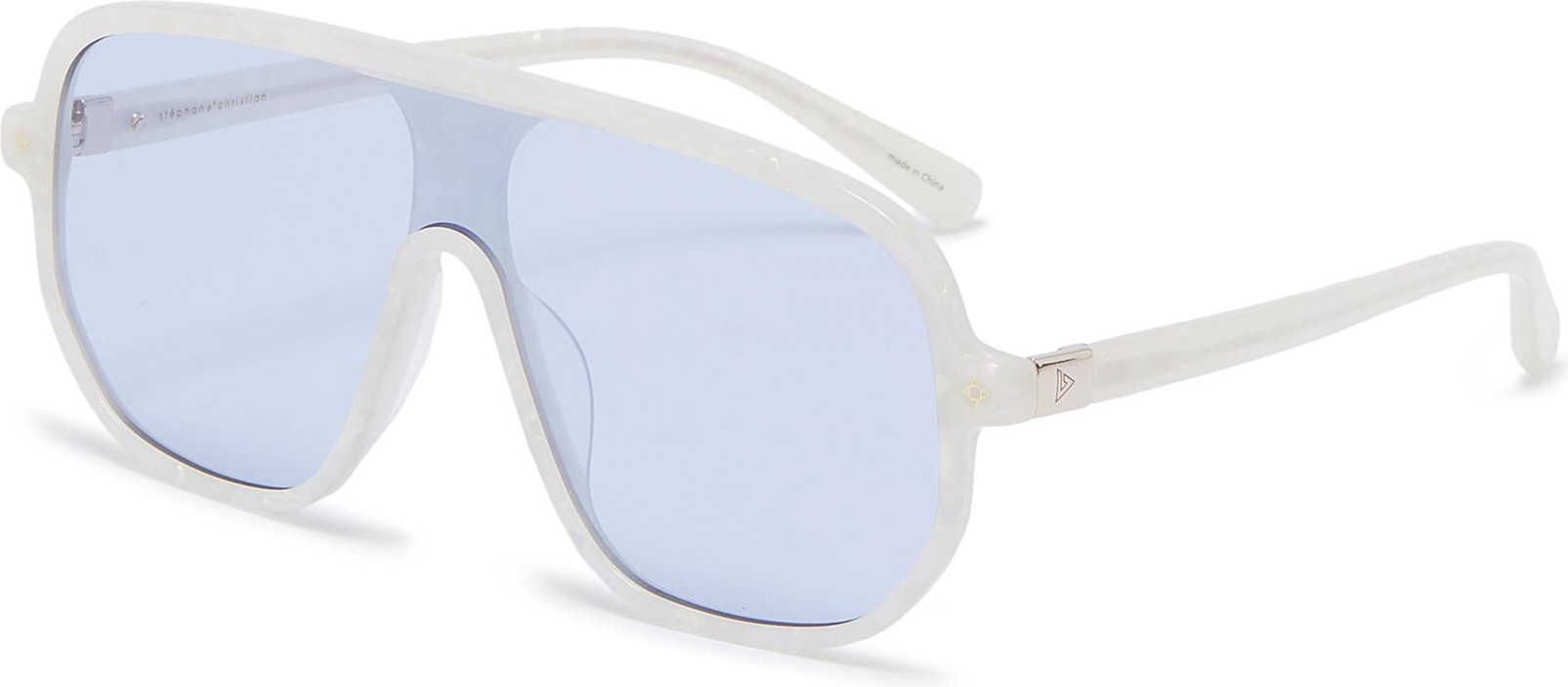 Stephane + Christian Marble effect acetate Google D frame sunglasses