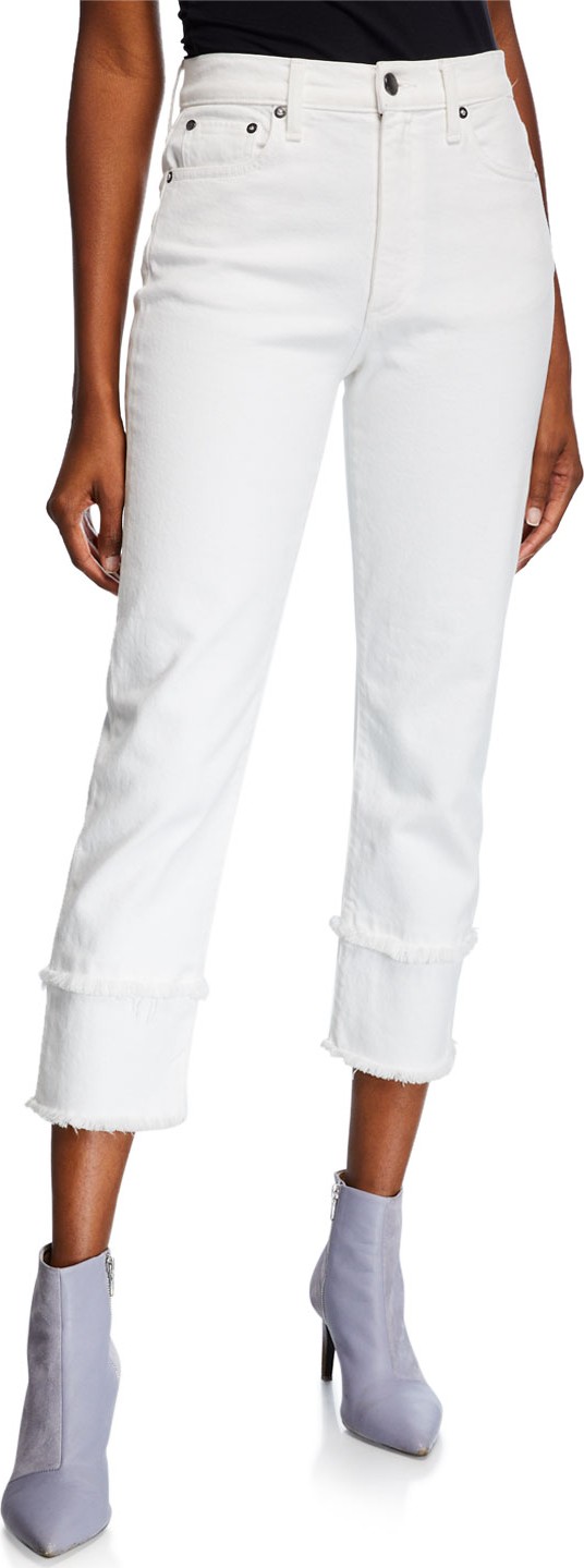 Alice + Olivia Amazing High-Rise Jeans with Double Hem