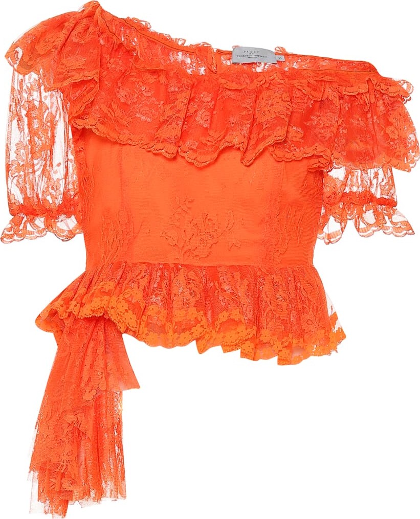 Preen Iris floral lace crop top