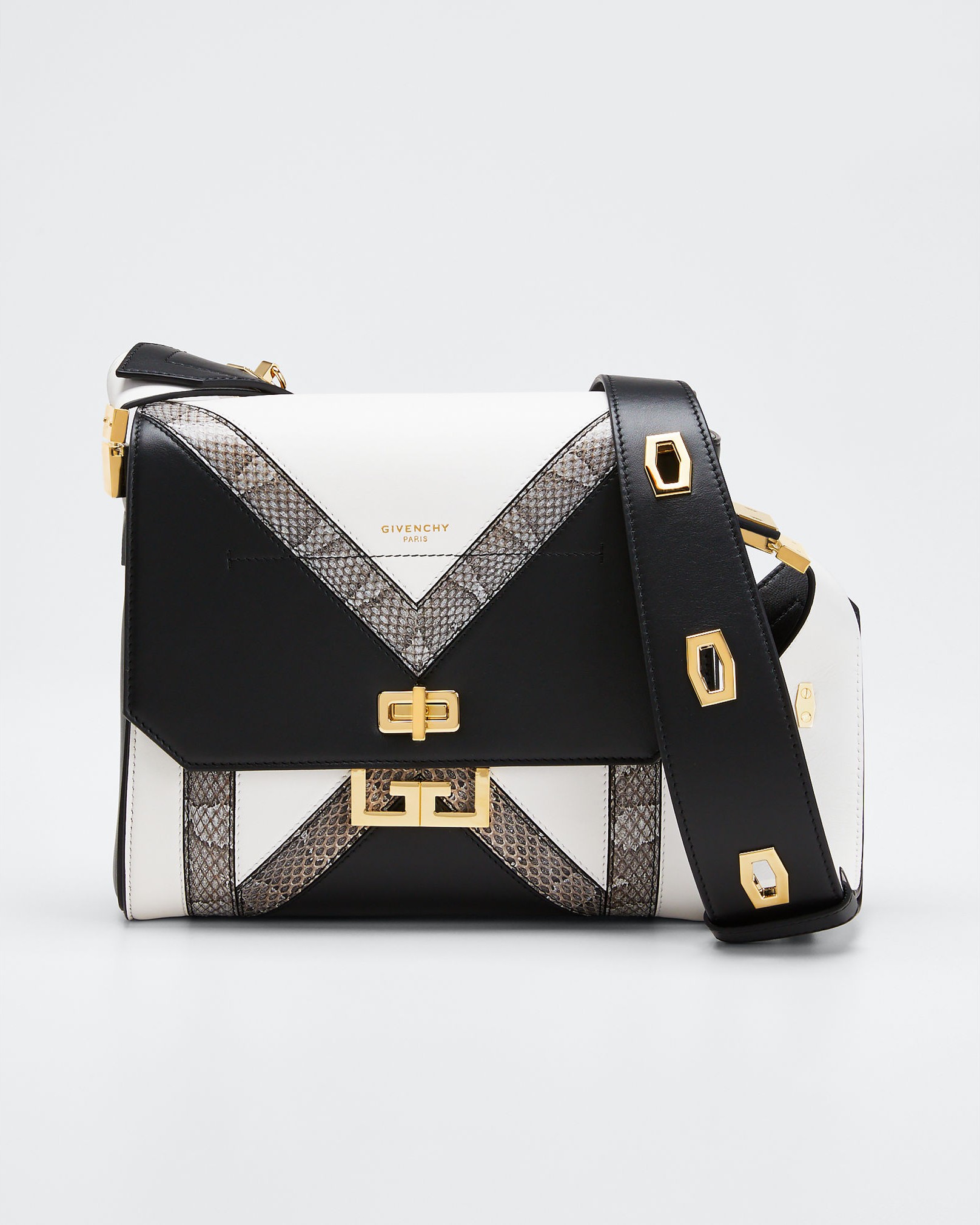 Givenchy Eden Medium Colorblock Snakeskin Shoulder Bag