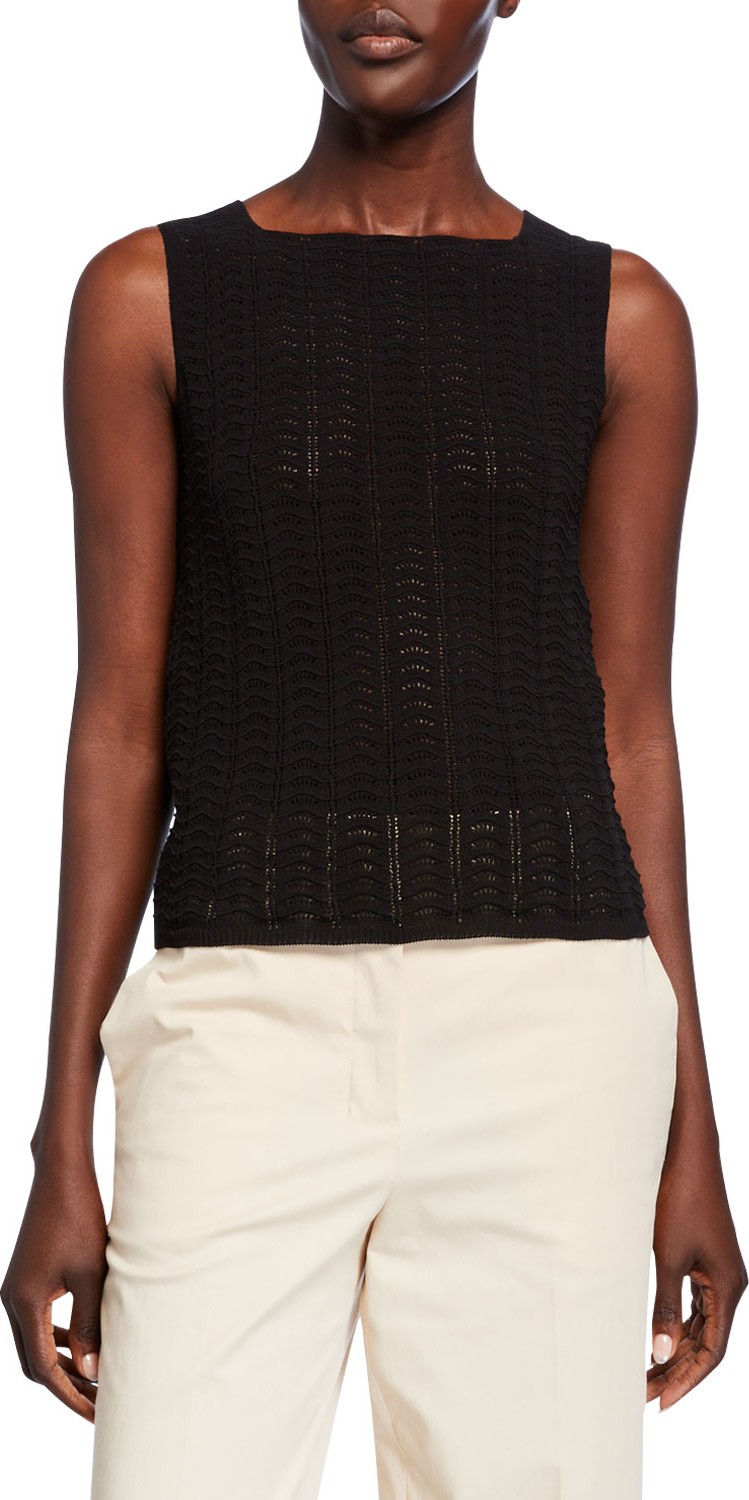 Theory High-Neck Crochet Shell