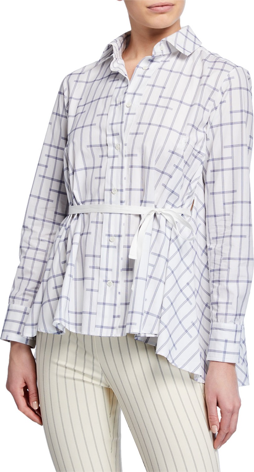 palmer//harding Pointed Draped-Back Printed Button-Up Shirt