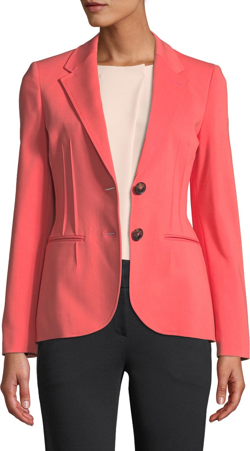 Emporio Armani Alba Stretch-Cotton Seamed-Front Blazer