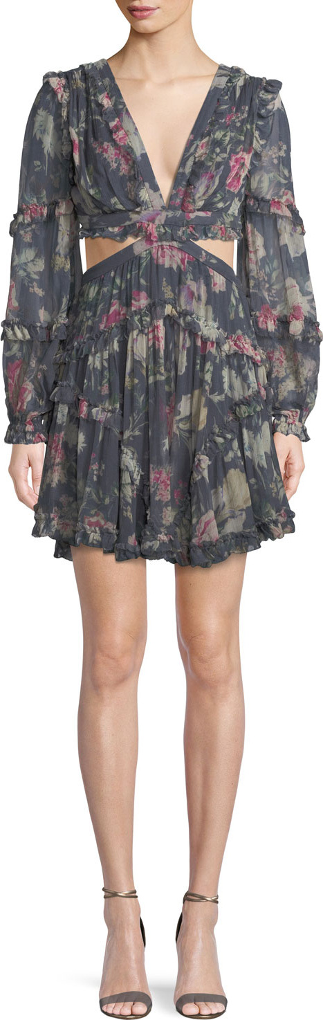 Zimmermann Iris Floral Cutout Mini Dress
