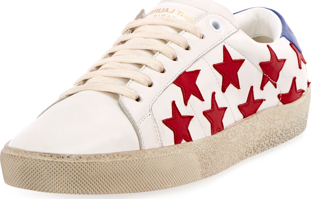 Saint Laurent Court Classic Star-Print Sneakers