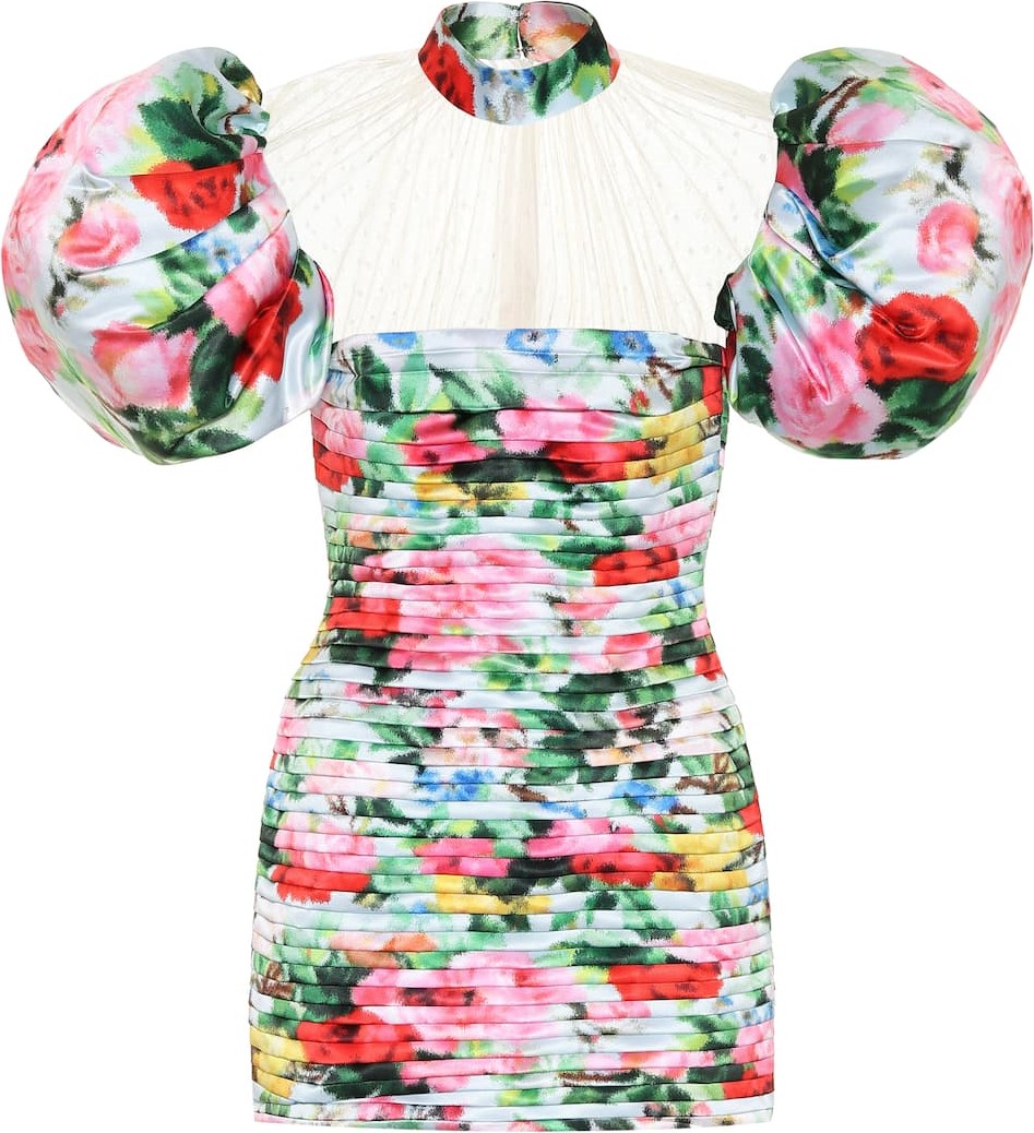 Richard Quinn Floral satin minidress