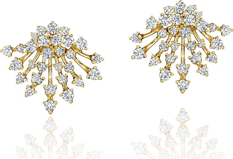 Hueb Luminus 18k Gold Diamond Button Earrings