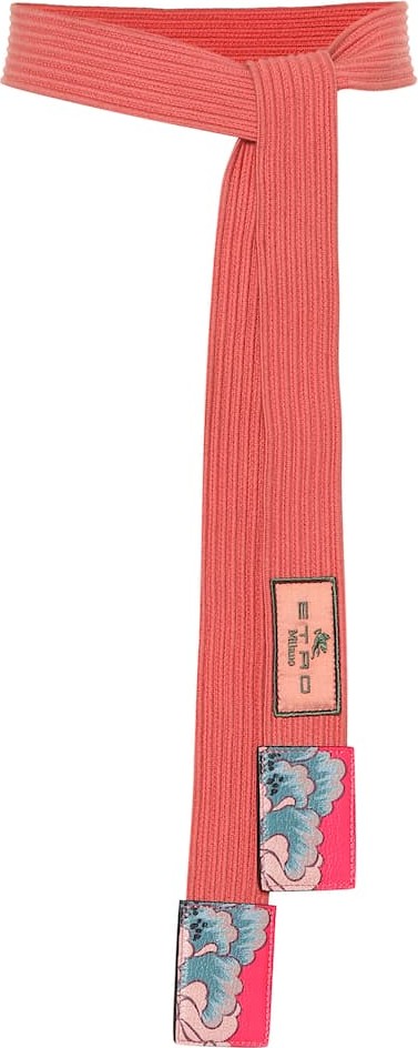 Etro Leather-trimmed belt