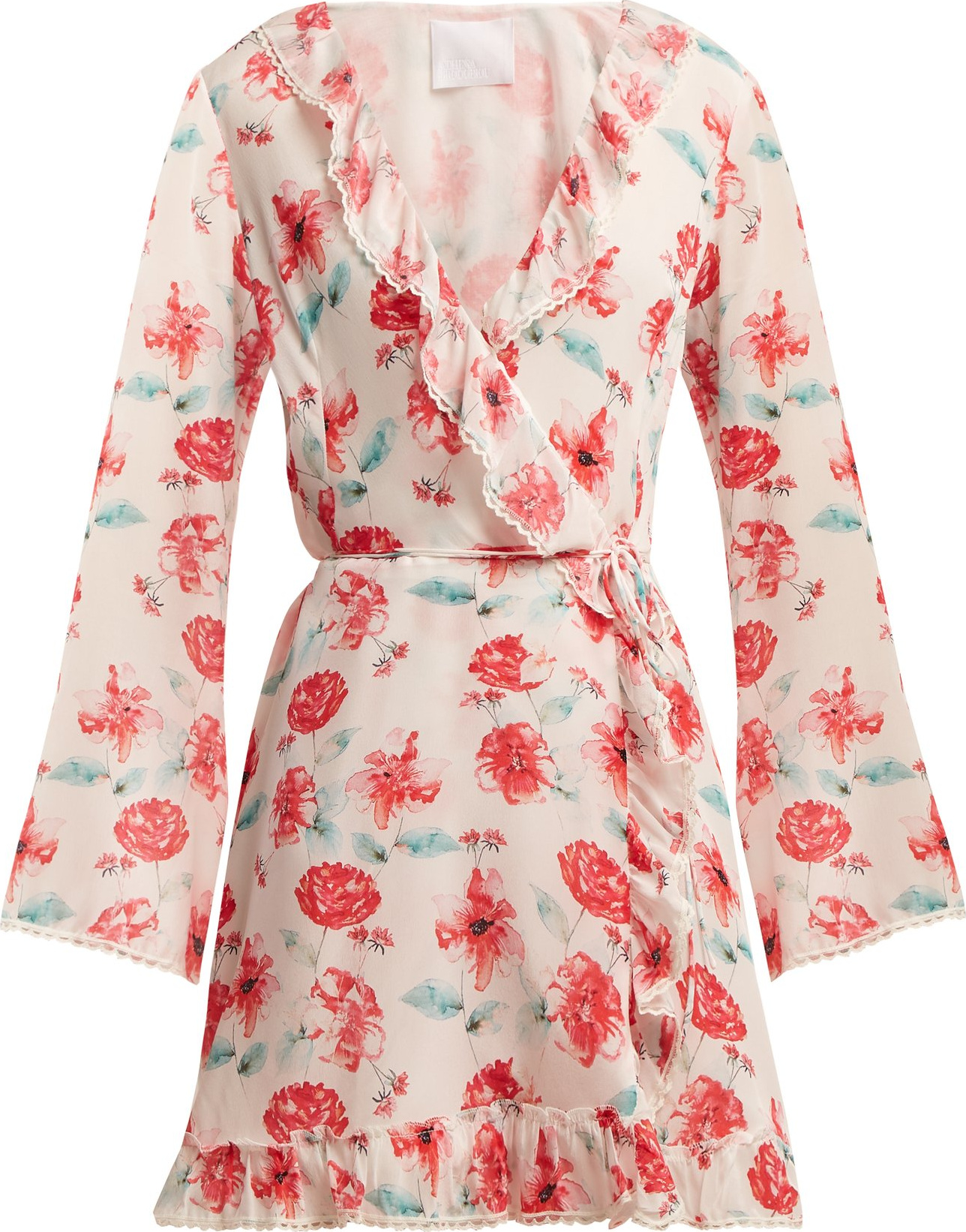 Athena Procopiou Floral-print silk wrap dress