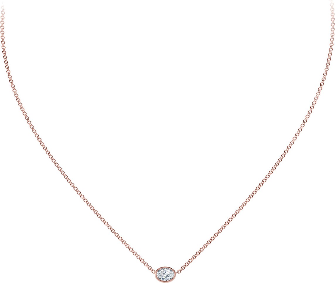 Forevermark 18k Rose Gold Diamond Solitaire Necklace