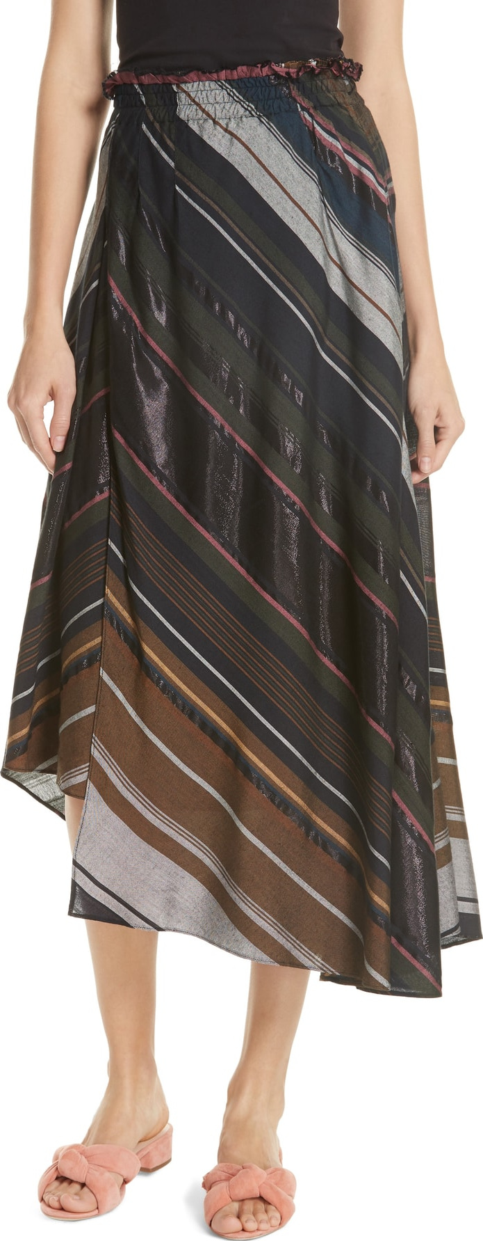 APIECE APART Turkanna Stripe Midi Skirt