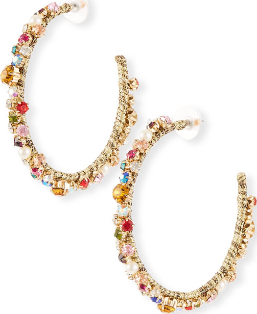 BAUBLEBAR Avie Crystal Hoop Earrings