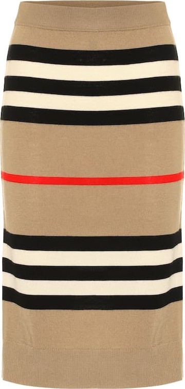 Burberry London England Icon Stripe merino wool skirt