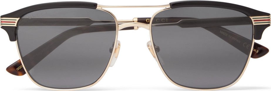 Gucci Endura Square-Frame Acetate and Gold-Tone Sunglasses