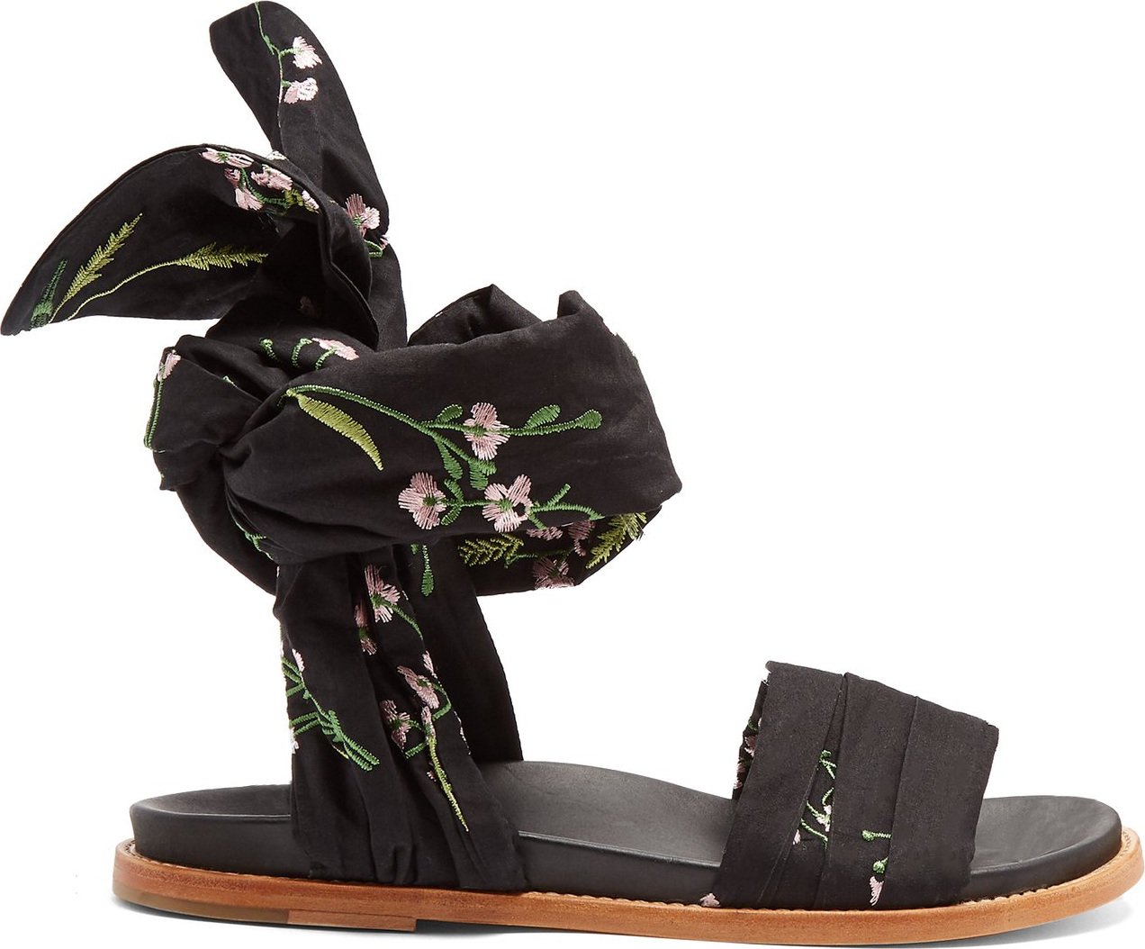 Marques'Almeida Floral-embroidered wrap sandals