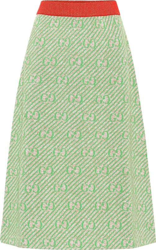 Gucci GG striped wool-blend skirt