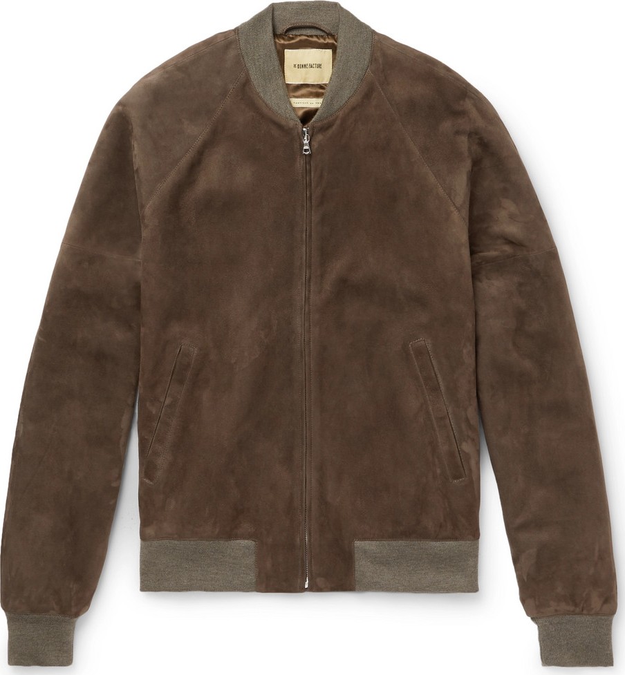 De Bonne Facture Suede Bomber Jacket