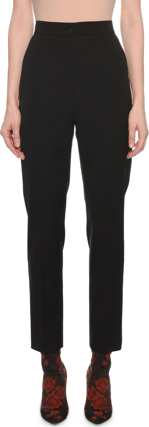 Dolce & Gabbana High-Waist Straight-Leg Tuxedo Pants