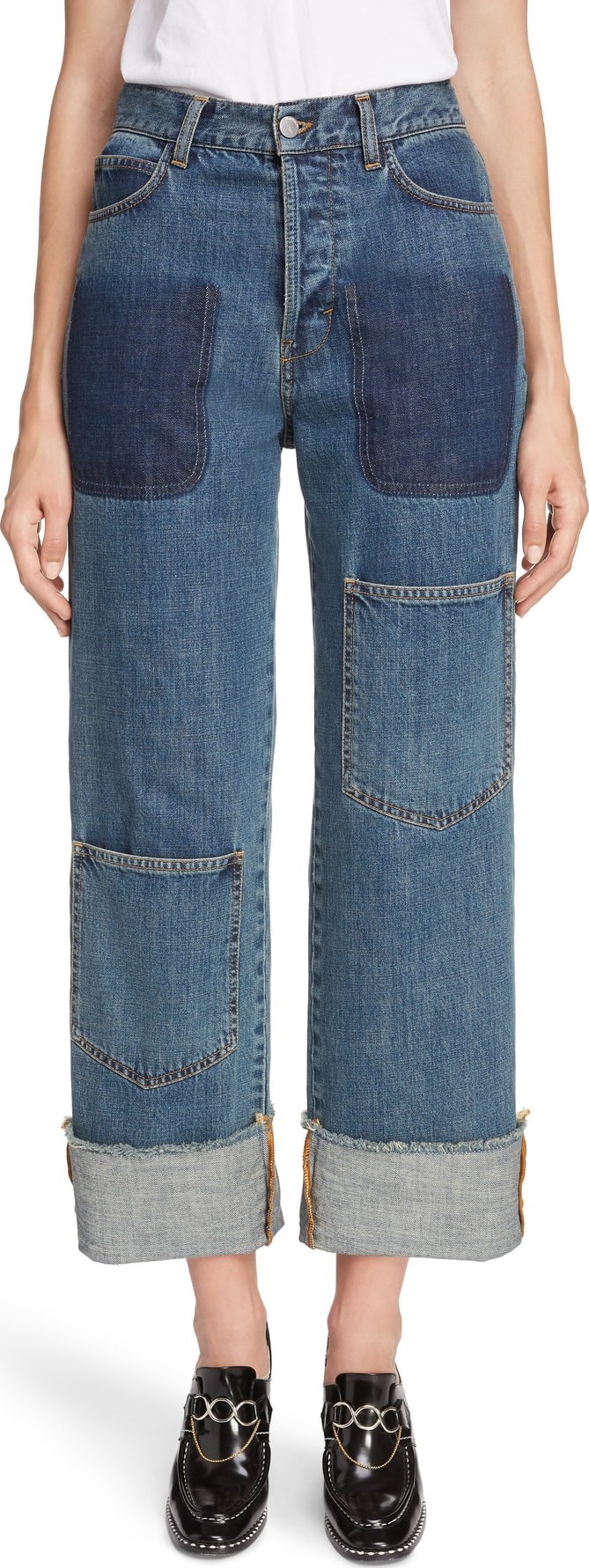 J.W.Anderson Shaded Pocket Wide Leg Ankle Jeans