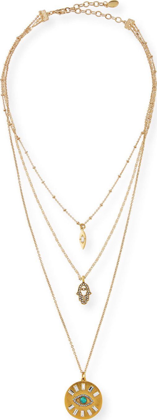 Sequin Triple-Layer Evil Eye Necklace