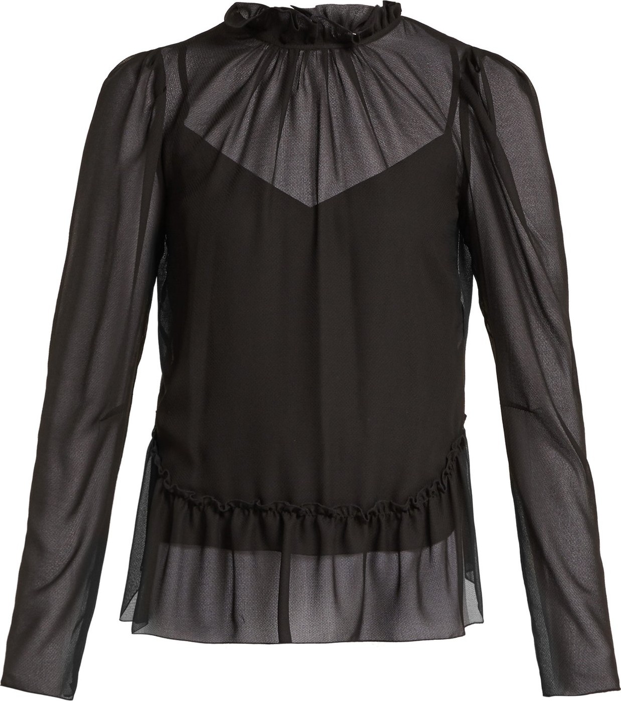 See By Chloé Ruffled georgette peplum blouse