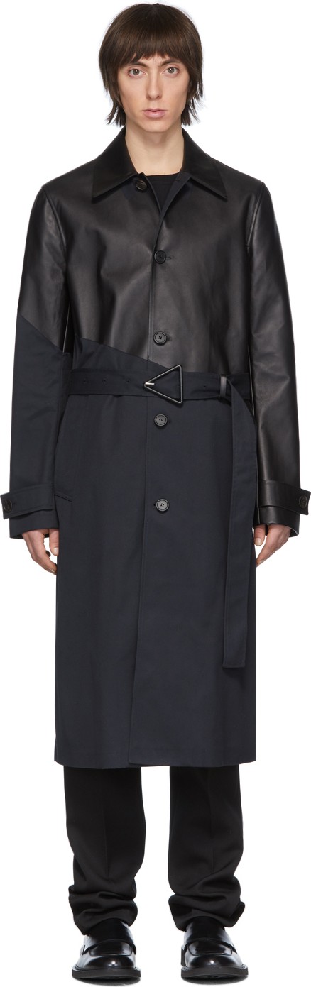 Bottega Veneta Navy & Black Trench Coat Bottega Veneta Navy & Black Trench Coat