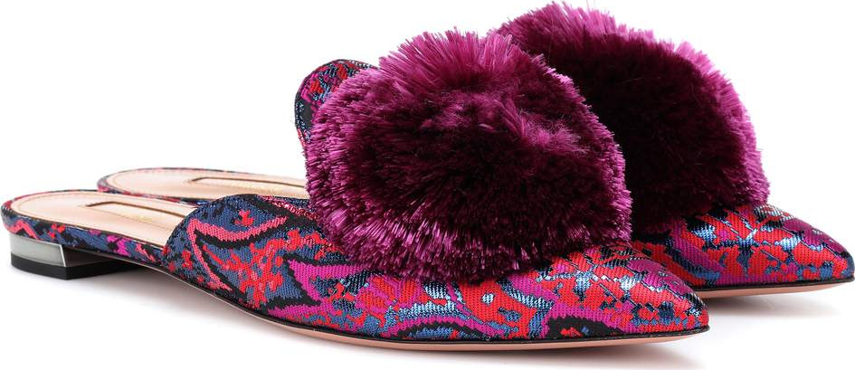 Aquazzura Powder Puff jacquard slippers