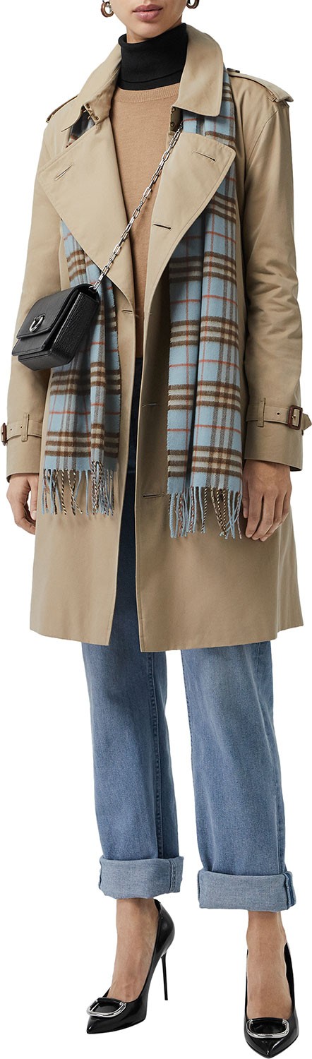 Burberry London England Vintage Check Cashmere Scarf
