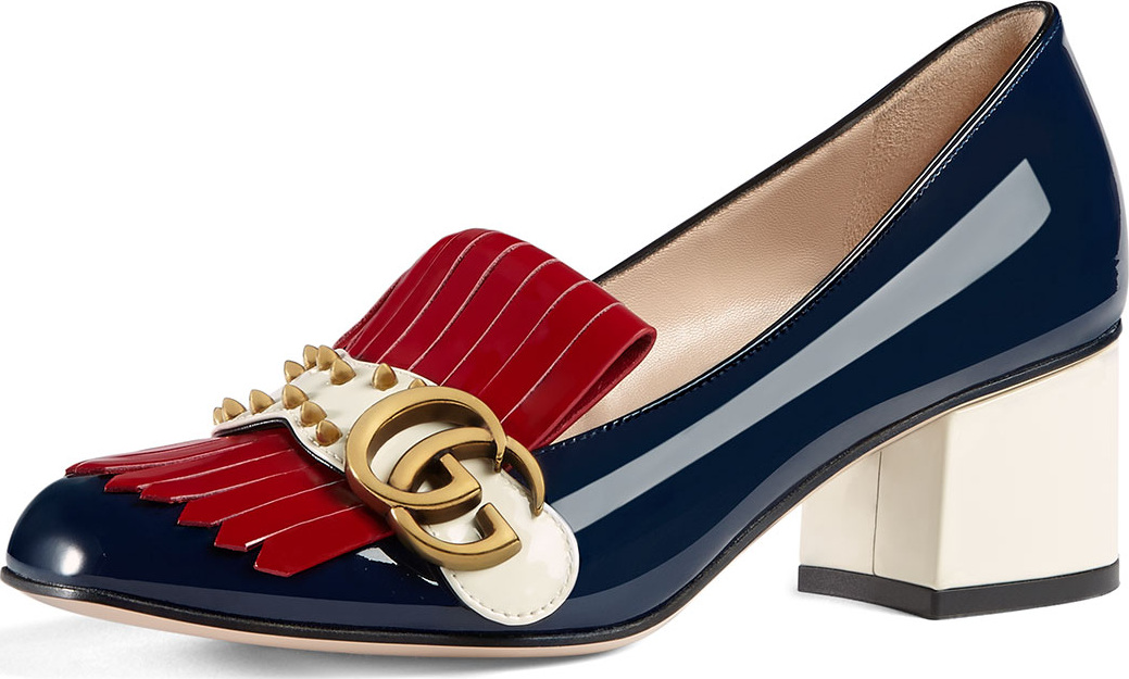 Gucci GG Colorblock Pump, Blue/Red
