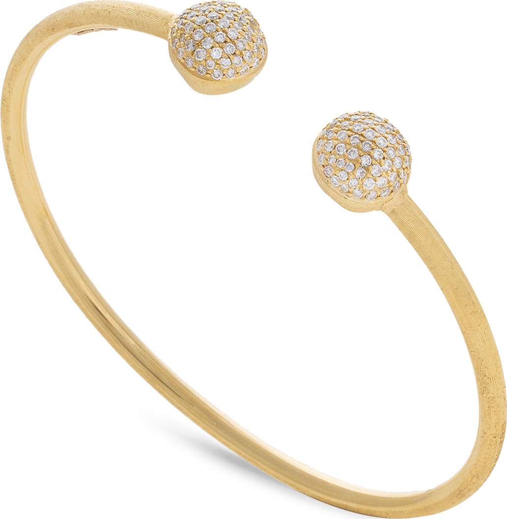 Marco Bicego 18k Gold Africa Diamond Pave Bangle Bracelet