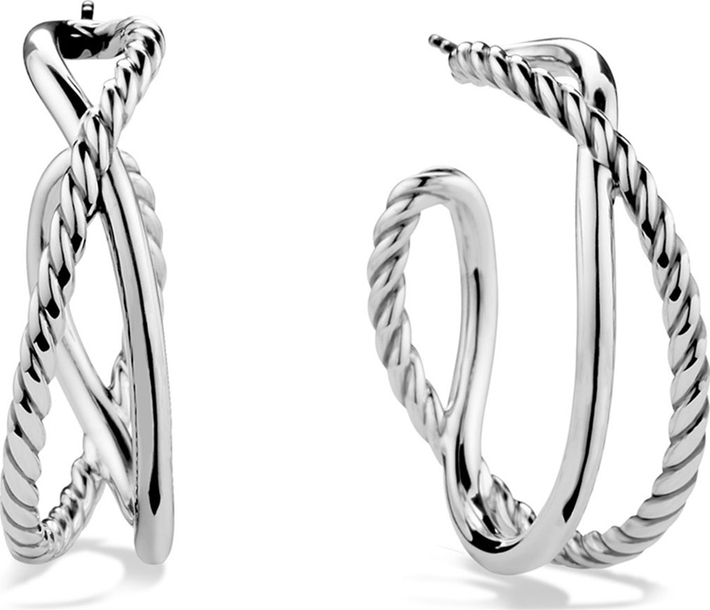 David Yurman Crossover Hoop Earrings