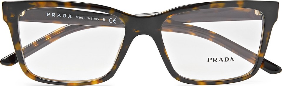 Prada Square-Frame Tortoiseshell Acetate Optical Glasses