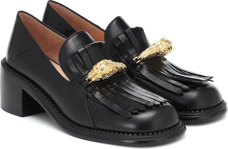 Gucci Embellished leather loafers