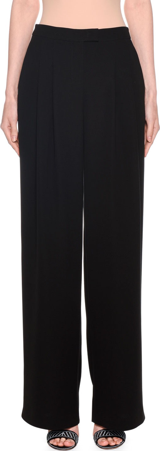Giorgio Armani Wide-Leg Pleated Double Crepe Pants