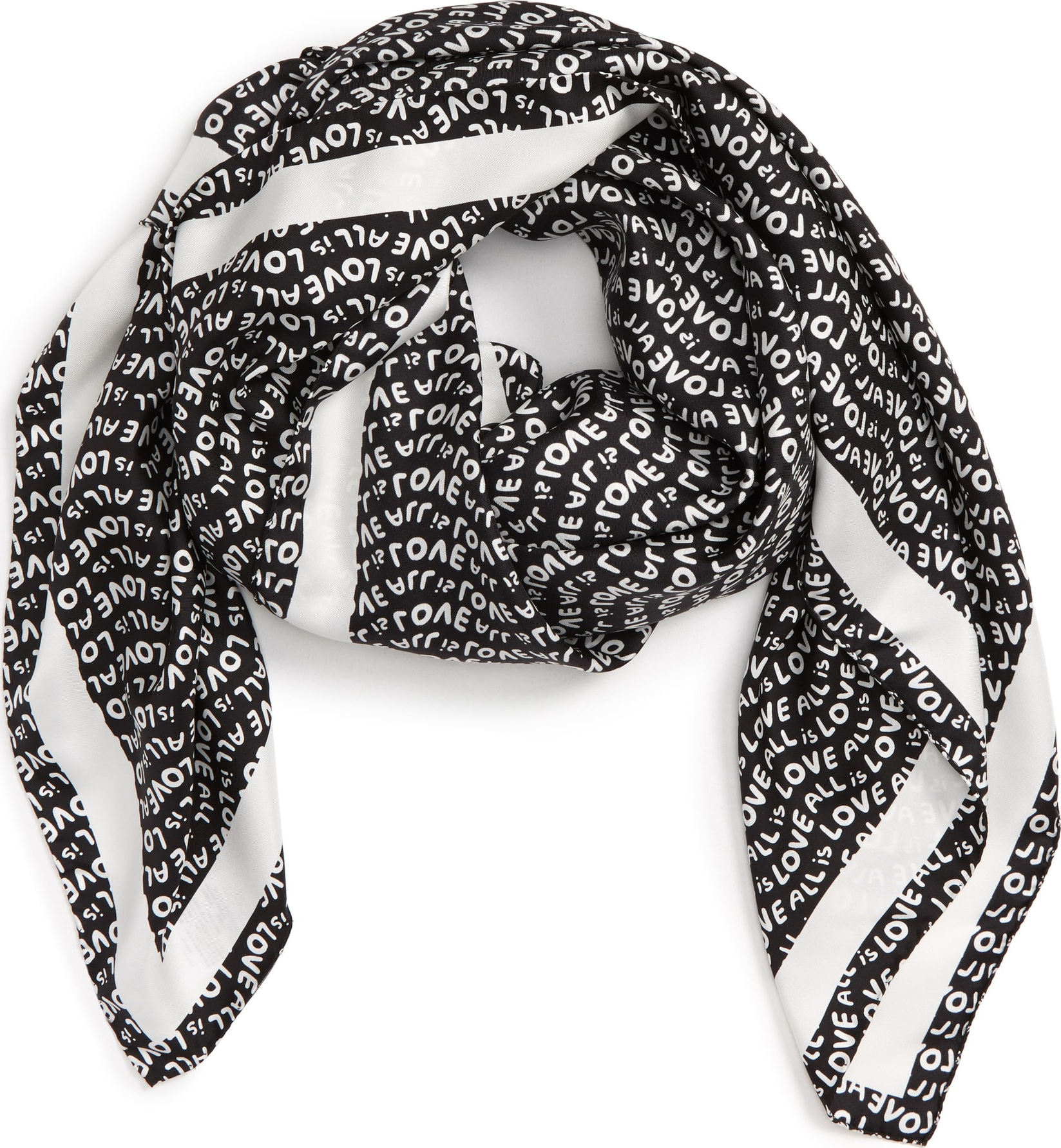 Stella McCartney Love Text Silk Scarf