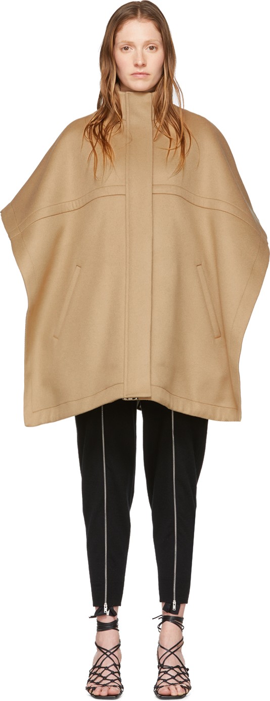 Stella McCartney Beige Wool Logo Cape Stella McCartney Beige Wool Logo Cape