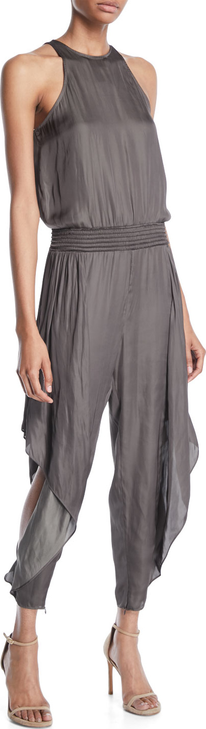 HALSTON HERITAGE Sleeveless Flowy Jumpsuit