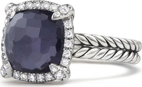 David Yurman 9mm Châtelaine Ring in Amethyst Doublet with Diamonds