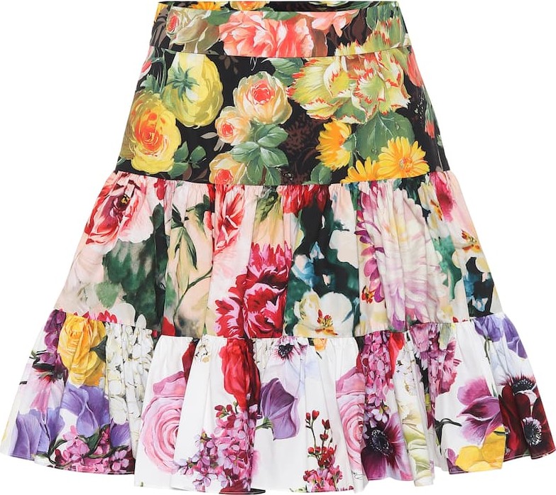 Dolce & Gabbana Floral-printed cotton miniskirt