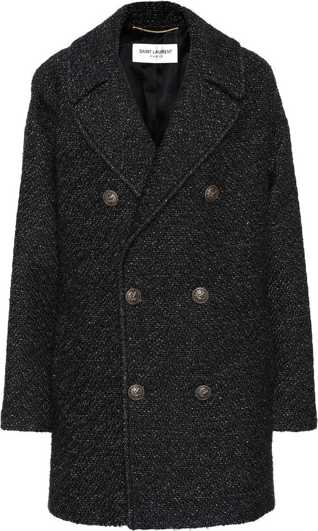 Saint Laurent Wool-blend tweed coat