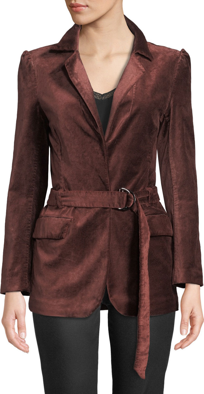 PAIGE Sorrenti Belted Velvet Blazer