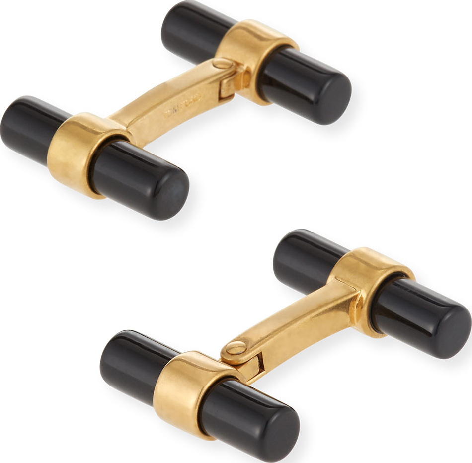 TOM FORD Men's Brass and Onyx Cuff Links