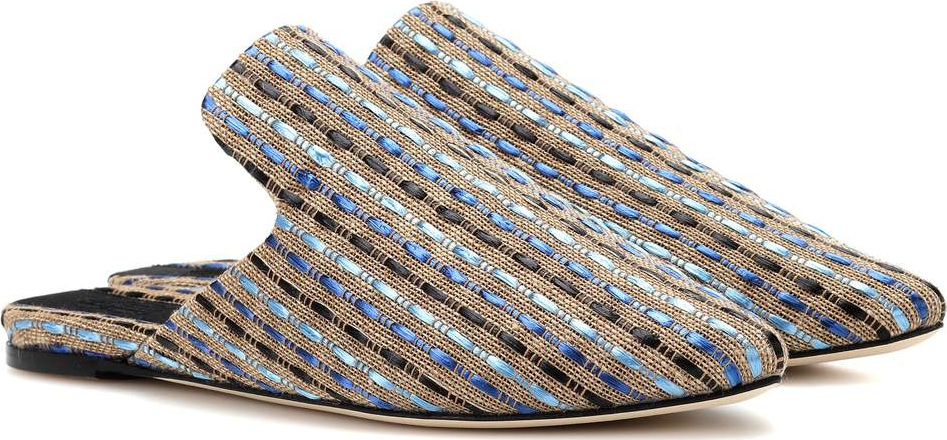 Sanayi 313 Hippolyta canvas and raffia slippers