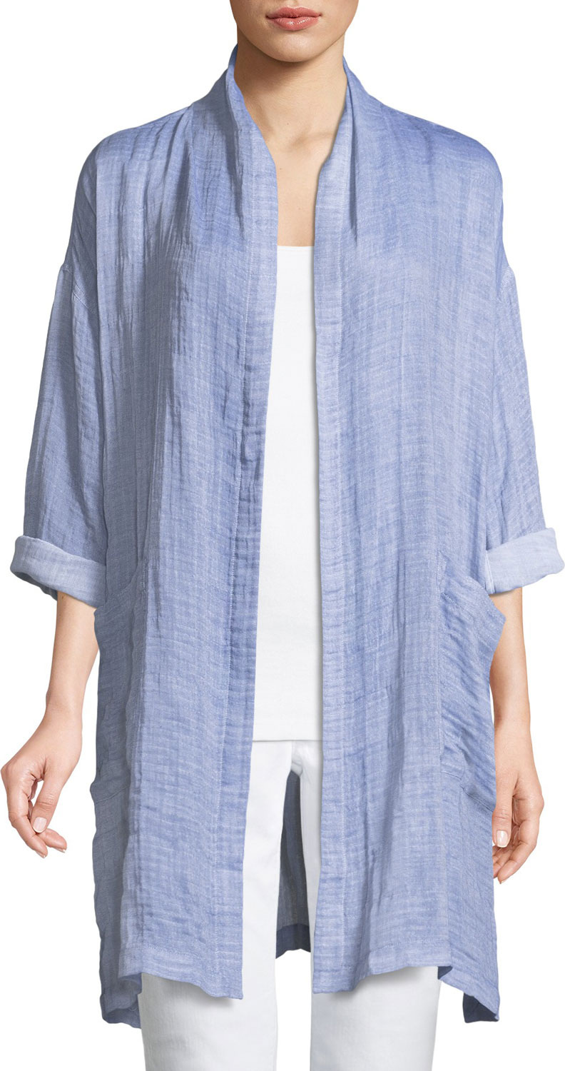 Eileen Fisher Crinkle Gauze Kimono Coat