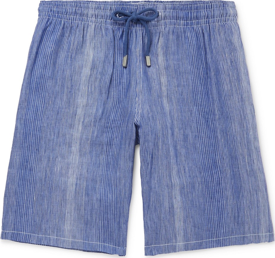 Vilebrequin Bolide Striped Linen and Cotton-Blend Drawstring Shorts
