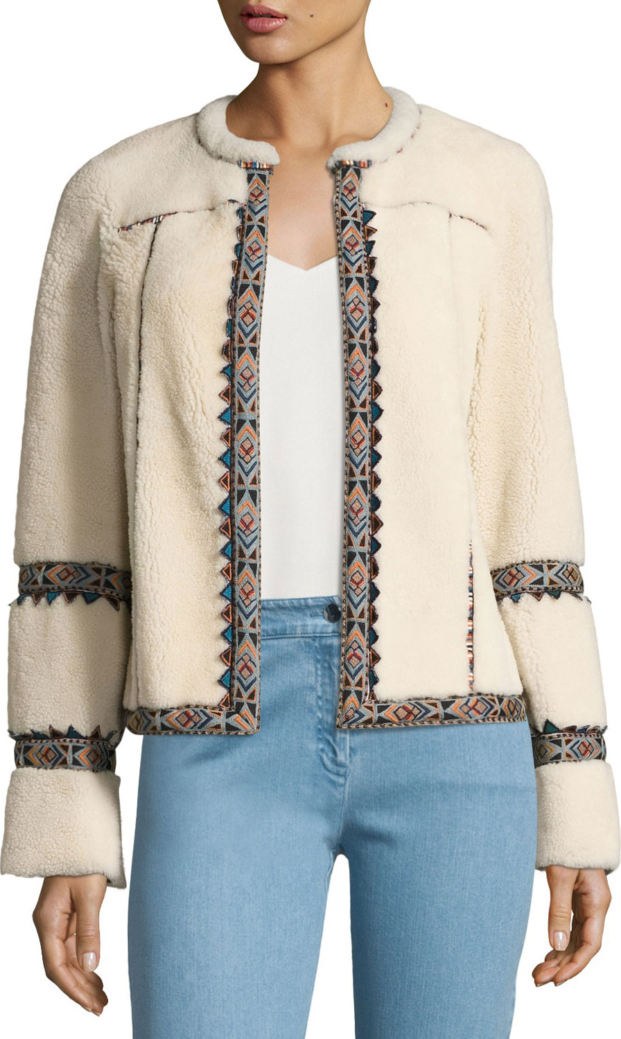 Talitha Embroidered Shearling Jacket
