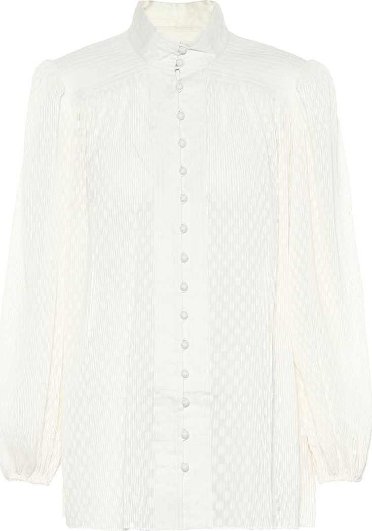 Zimmermann Plisse polka-dot blouse